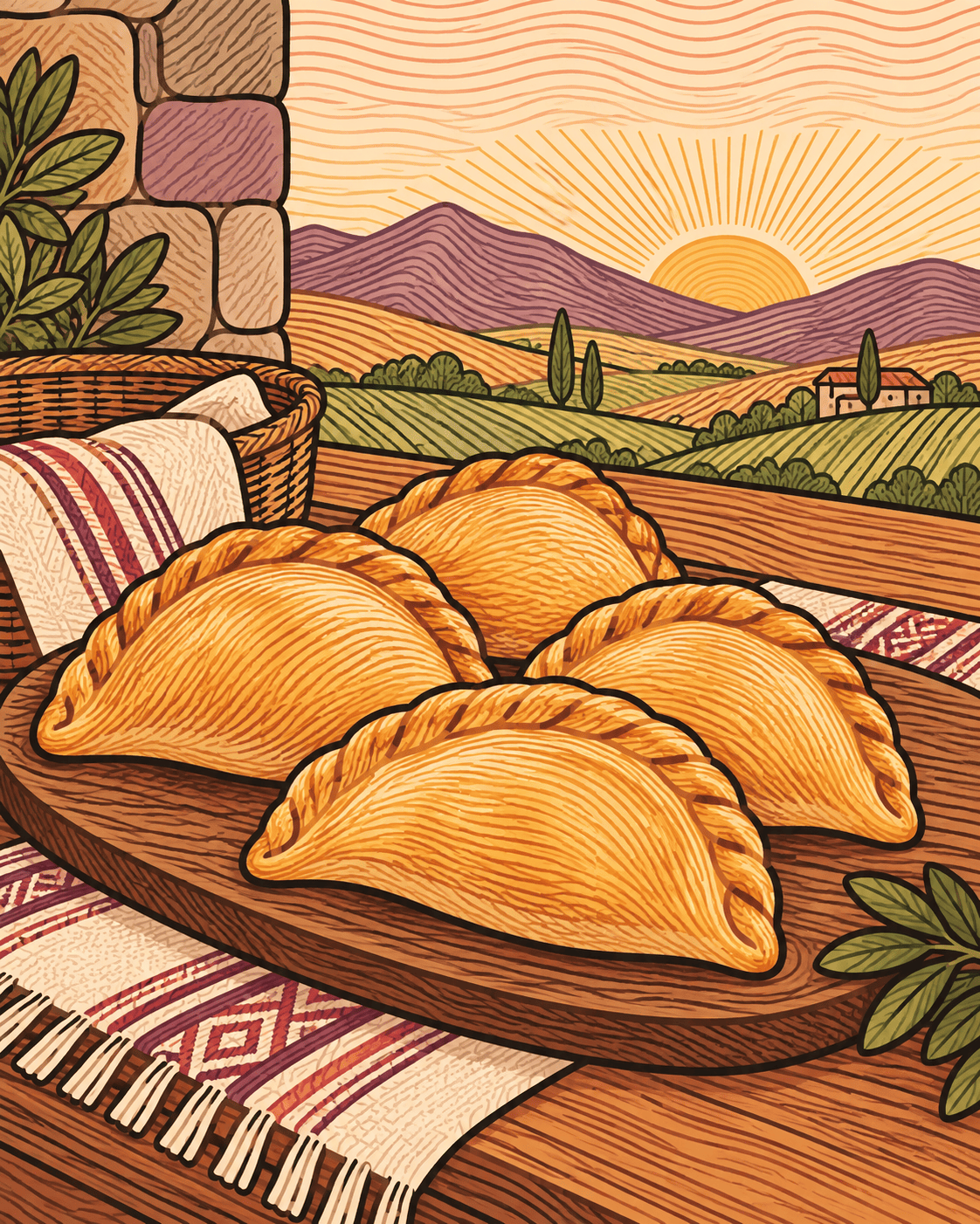 Empanada integral artesanal recién horneada